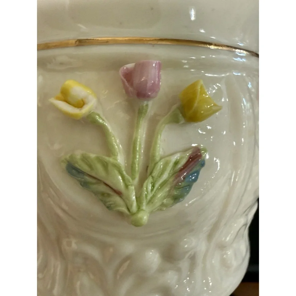 Vintage Belleek Irish SERENITY Tulip Votive Candleholder Mint!